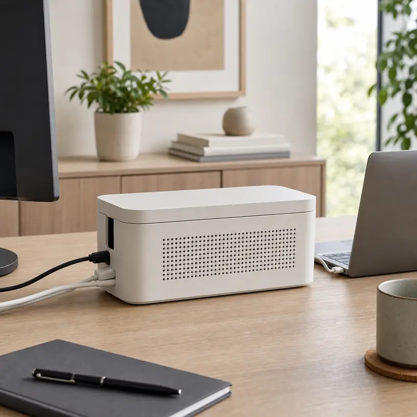 Illustrative image for a desk cable management box buying guide