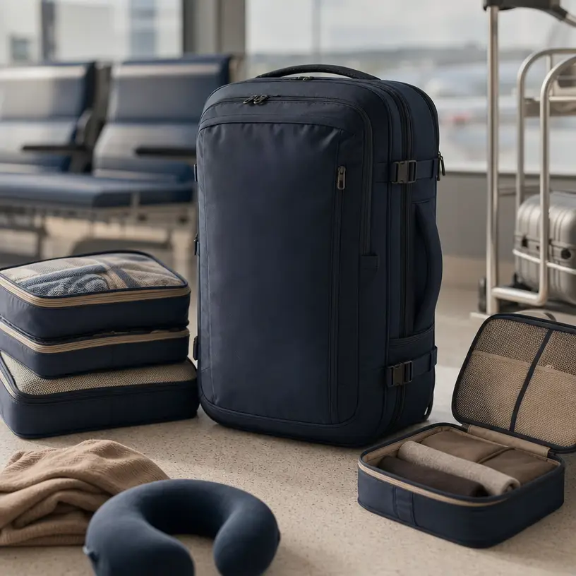 Illustrative carry-on travel backpack image for a buying guide