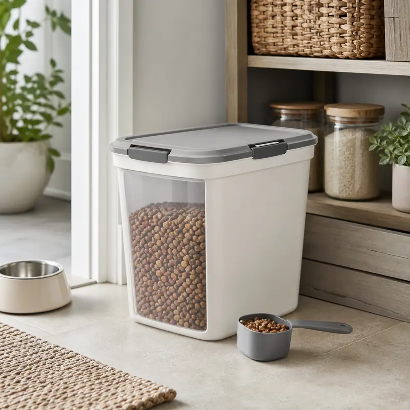 Illustrative image for a pet food storage container buying guide
