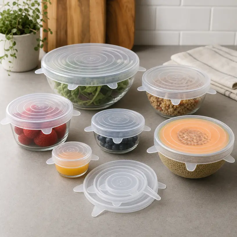 Illustrative image for a reusable silicone stretch lid buying guide