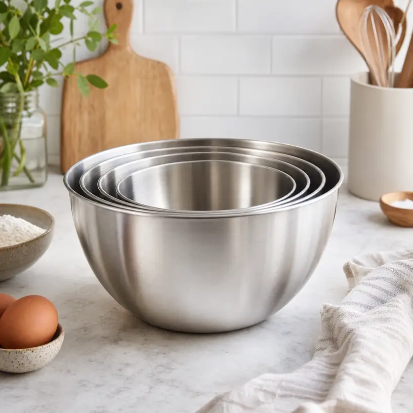 Illustrative image for a stainless steel mixing bowls buying guide