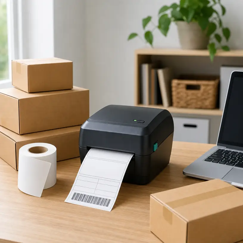 Illustrative image for a thermal label printer buying guide for shipping workflows