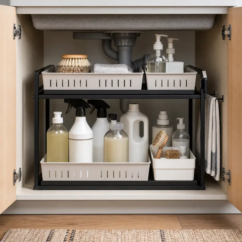 Illustrative image for an under-sink organizer buying guide